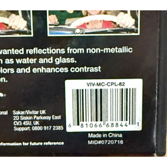 Vivitar Series 1 82 Mm CPL Filter Multi-Coated UPC 6 81066 68844 - Picture 4 of 10